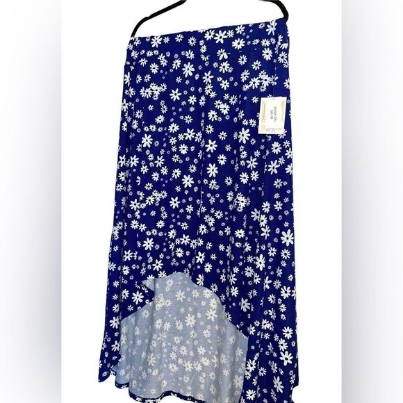 LuLaRoe 3XL Olivia High-Low Skirt • Blue Background • Daisies • Maxi • BNWT - Picture 13 of 15